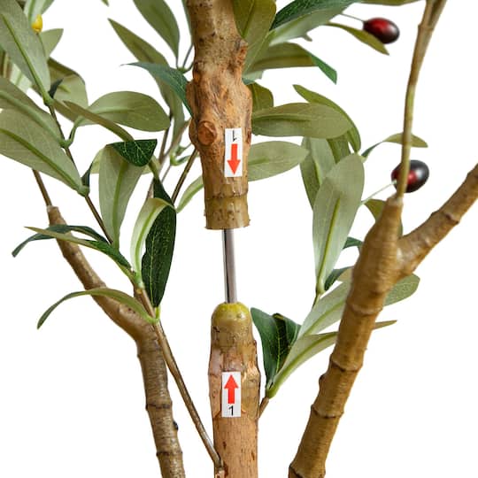 4ft. Potted Artificial Olive Tree with Natural Trunk